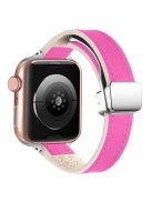 Watch Strap for Apple Watch Series 10 42mm / 9 8 7 41mm / SE (2023) SE (2022) SE 6 5 4 40mm / 3 2 1 38mm Silicone+PU Watch Band - Pink