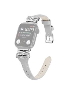   Watch Strap for Apple Watch Series 10 42mm / 9 8 7 41mm / SE (2023) SE (2022) SE 6 5 4 40mm / 3 2 1 38mm Silver Buckle Band - Grey