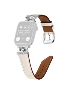   Watch Strap for Apple Watch Series 10 42mm / 9 8 7 41mm / SE (2023) SE (2022) SE 6 5 4 40mm / 3 2 1 38mm Silver Buckle Watch Band - Apricot