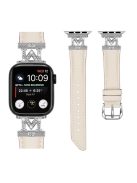 Watch Strap for Apple Watch Series 10 42mm / 9 8 7 41mm / SE (2023) SE (2022) SE 6 5 4 40mm / 3 2 1 38mm Silver Buckle Watch Band - Apricot