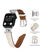 Watch Strap for Apple Watch Series 10 42mm / 9 8 7 41mm / SE (2023) SE (2022) SE 6 5 4 40mm / 3 2 1 38mm Silver Buckle Watch Band - Apricot