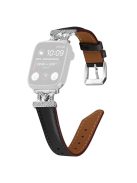 Watch Strap for Apple Watch Series 10 42mm / 9 8 7 41mm / SE (2023) SE (2022) SE 6 5 4 40mm / 3 2 1 38mm Silver Buckle Watch Band - Black