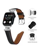 Watch Strap for Apple Watch Series 10 42mm / 9 8 7 41mm / SE (2023) SE (2022) SE 6 5 4 40mm / 3 2 1 38mm Silver Buckle Watch Band - Black