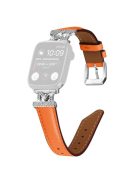 Watch Strap for Apple Watch Series 10 42mm / 9 8 7 41mm / SE (2023) SE (2022) SE 6 5 4 40mm / 3 2 1 38mm Silver Buckle Watch Band - Orange