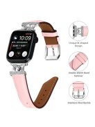 Watch Strap for Apple Watch Series 10 42mm / 9 8 7 41mm / SE (2023) SE (2022) SE 6 5 4 40mm / 3 2 1 38mm Silver Buckle Watch Band - Pink