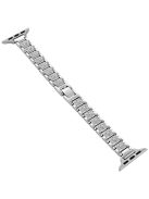 Watch Strap for Apple Watch Series 10 42mm / 9 8 7 41mm / SE (2023) SE (2022) SE 6 5 4 40mm / 3 2 1 38mm Slim Rhinestone Decor Watch Strap - Silver