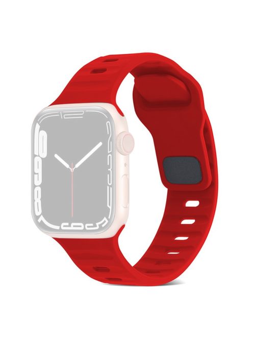 Watch Strap for Apple Watch Series 10 42mm / 9 8 7 41mm / SE (2023) SE (2022) SE 6 5 4 40mm / 3 2 1 38mm Smart Watch Silicone Band - Red