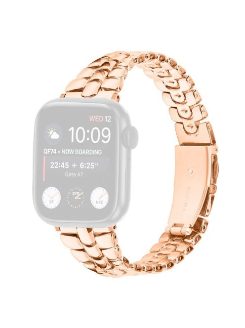 Watch Strap for Apple Watch Series 10 42mm / 9 8 7 41mm / SE (2023) SE (2022) SE 6 5 4 40mm / 3 2 1 38mm Smartwatch Metal Wrist Band - Rose Gold