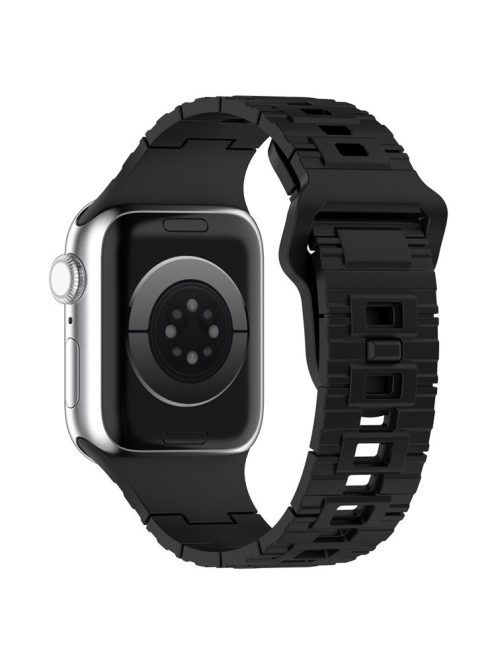 Watch Strap for Apple Watch Series 10 42mm / 9 8 7 41mm / SE (2023) SE (2022) SE 6 5 4 40mm / 3 2 1 38mm Solid Color Silicone Watch Strap - Black