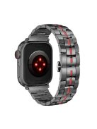 Watch Strap for Apple Watch Series 10 42mm / 9 8 7 41mm / SE (2023) SE (2022) SE 6 5 4 40mm / 3 2 1 38mm Stainless Steel 22mm Band - Black+Red