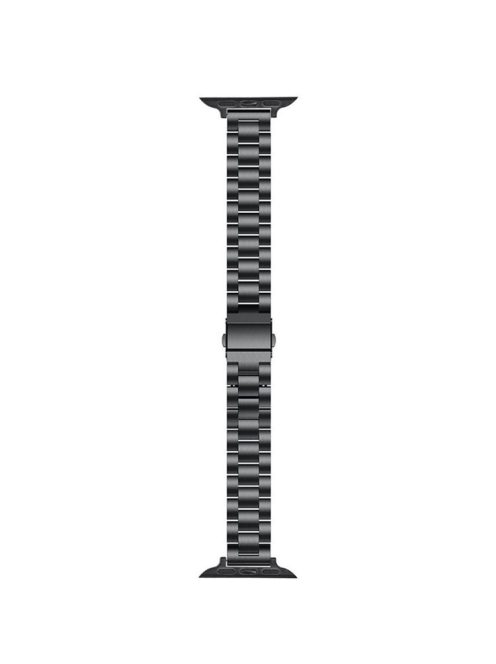 Watch Strap for Apple Watch Series 10 42mm / 9 8 7 41mm / SE (2023) SE (2022) SE 6 5 4 40mm / 3 2 1 38mm Three Beads Slim Metal Watch Band - Black