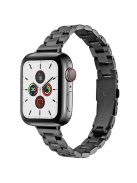 Watch Strap for Apple Watch Series 10 42mm / 9 8 7 41mm / SE (2023) SE (2022) SE 6 5 4 40mm / 3 2 1 38mm Three Beads Slim Metal Watch Band - Black