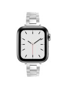 Watch Strap for Apple Watch Series 10 42mm / 9 8 7 41mm / SE (2023) SE (2022) SE 6 5 4 40mm / 3 2 1 38mm Three Beads Slim Metal Watch Band - Silver