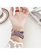 Watch Strap for Apple Watch Series 10 42mm / 9 8 7 41mm / SE (2023) SE (2022) SE 6 5 4 40mm / 3 2 1 38mm Watch Band Denim+Leather+Zinc Alloy Strap - Light Purple