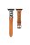 Watch Strap for Apple Watch Series 10 42mm / 9 8 7 41mm / SE (2023) SE (2022) SE 6 5 4 40mm / 3 2 1 38mm Watch Band Genuine Cow Leather Chain Hole Strap - Orange+Black Buckle