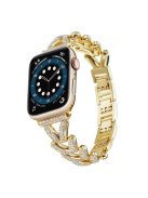 Watch Strap for Apple Watch Series 10 42mm / 9 8 7 41mm / SE (2023) SE (2022) SE 6 5 4 40mm / 3 2 1 38mm Watch Band Rhinestone Metal Strap - Gold