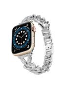 Watch Strap for Apple Watch Series 10 42mm / 9 8 7 41mm / SE (2023) SE (2022) SE 6 5 4 40mm / 3 2 1 38mm Watch Band Rhinestone Metal Strap - Silver