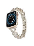 Watch Strap for Apple Watch Series 10 42mm / 9 8 7 41mm / SE (2023) SE (2022) SE 6 5 4 40mm / 3 2 1 38mm Watch Band Rhinestone Metal Strap - Starlight