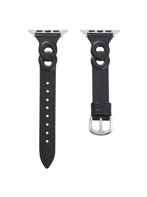 Watch Strap for Apple Watch Series 10 42mm / 9 8 7 41mm / SE (2023) SE (2022) SE 6 5 4 40mm / 3 2 1 38mm Watch Band with 8-shaped Design - Black