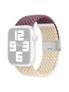 Watch Strap for Apple Watch Series 10 42mm / 9 8 7 41mm / SE (2023) SE (2022) SE 6 5 4 40mm / 3 2 1 38mm Watch Strap Color Match Braided Nylon Band - Dark Purple / Starlight