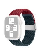 Watch Strap for Apple Watch Series 10 42mm / 9 8 7 41mm / SE (2023) SE (2022) SE 6 5 4 40mm / 3 2 1 38mm Watch Strap Color Match Braided Nylon Band - Wine Red / Dark Blue