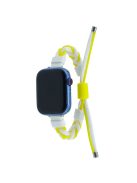 Watch Strap for Apple Watch Series 10 42mm / 9 8 7 41mm / SE (2023) SE (2022) SE 6 5 4 40mm / 3 2 1 38mm Watch Strap Silicone Loop Braided Nylon Wristband - White+Yellow