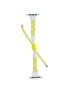 Watch Strap for Apple Watch Series 10 42mm / 9 8 7 41mm / SE (2023) SE (2022) SE 6 5 4 40mm / 3 2 1 38mm Watch Strap Silicone Loop Braided Nylon Wristband - White+Yellow