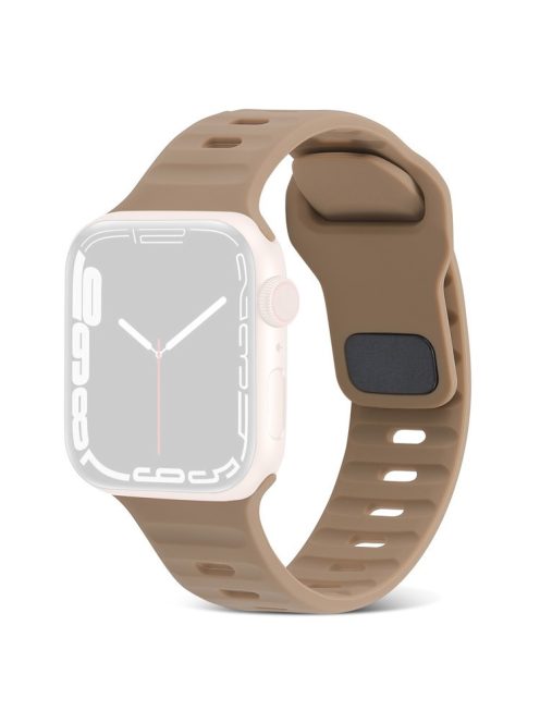 Watch Strap for Apple Watch Series 10 42mm / 9 8 7 41mm / SE (2023) SE (2022) SE 6 5 4 40mm / 3 2 1 38mm Watch Strap Silicone Wrist Band with Square Buckle - Brown