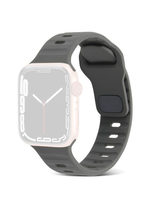 Watch Strap for Apple Watch Series 10 42mm / 9 8 7 41mm / SE (2023) SE (2022) SE 6 5 4 40mm / 3 2 1 38mm Watch Strap Silicone Wrist Band with Square Buckle - Dark Grey