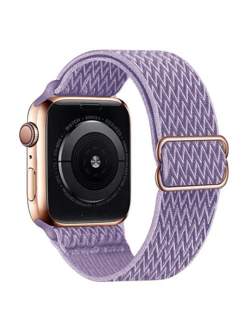 Watch Strap for Apple Watch Series 10 42mm / 9 8 7 41mm / SE (2023) SE (2022) SE 6 5 4 40mm / 3 2 1 38mm Wave Design Nylon Wrist Band - Lavender