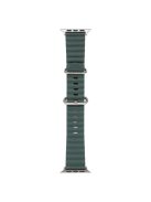 Watch Strap for Apple Watch Series 10 42mm / 9 8 7 41mm / SE (2023) SE (2022) SE 6 5 4 40mm / 3 2 1 38mm Wave Wrist Band Genuine Leather -  Pine Forest Green