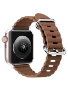 Watch Strap for Apple Watch Series 10 42mm / 9 8 7 41mm / SE (2023) SE (2022) SE 6 5 4 40mm / 3 2 1 38mm Wave Wrist Band Genuine Leather - Brown