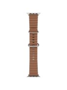 Watch Strap for Apple Watch Series 10 42mm / 9 8 7 41mm / SE (2023) SE (2022) SE 6 5 4 40mm / 3 2 1 38mm Wave Wrist Band Genuine Leather - Brown