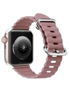 Watch Strap for Apple Watch Series 10 42mm / 9 8 7 41mm / SE (2023) SE (2022) SE 6 5 4 40mm / 3 2 1 38mm Wave Wrist Band Genuine Leather - Light Pink