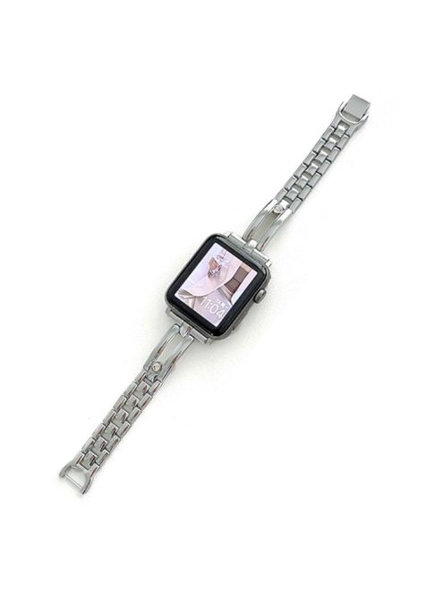 Watch Strap for Apple Watch Series 10 42mm / 9 8 7 41mm / SE (2023) SE (2022) SE 6 5 4 40mm / 3 2 1 38mm Zinc Alloy Band - Silver