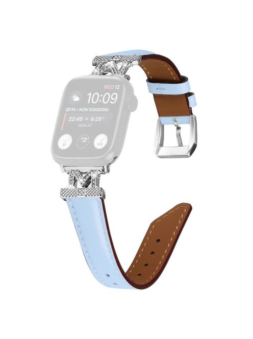 Watch Strap for Apple Watch Series 10 46mm / Ultra 2 Ultra 49mm /  Series 9 8 7 45mm / 6 5 4 SE (2023) SE (2022) SE 44mm / 3 2 1 42mm Watchband with Silver Buckle - Blue