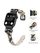 Watchband for Apple Watch Series 10 42mm / 9 8 7 41mm / SE (2023) SE (2022) SE 6 5 4 40mm / 3 2 1 38mm Black Buckle Watch Strap - Snake Texture