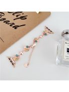 Watchband for Apple Watch Series 10 42mm / 9 8 7 41mm / SE (2023) SE (2022) SE 6 5 4 40mm / 3 2 1 38mm Heart-Shaped Flower Chain Strap - Colorful+Rose Gold