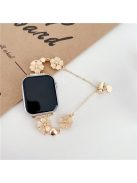 Watchband for Apple Watch Series 10 42mm / 9 8 7 41mm / SE (2023) SE (2022) SE 6 5 4 40mm / 3 2 1 38mm Heart-Shaped Flower Chain Strap - Gold