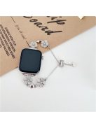 Watchband for Apple Watch Series 10 42mm / 9 8 7 41mm / SE (2023) SE (2022) SE 6 5 4 40mm / 3 2 1 38mm Heart-Shaped Flower Chain Strap - Silver