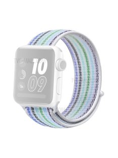   Waterproof Nylon Weaven Loop Fastener  Smart Bracelet Strap for Apple Watch Series 10 46mm / Ultra 2 Ultra 49mm / 9 8 7 45mm / SE (2023) SE (2022) SE 6 5 4 44mm / 3 2 1 42mm - Pinstripe Blue