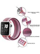 Waterproof Nylon Weaven Loop Fastener  Smart Bracelet Strap for Apple Watch Series 10 46mm / Ultra 2 Ultra 49mm / 9 8 7 45mm / SE (2023) SE (2022) SE 6 5 4 44mm / 3 2 1 42mm - Stripe Purple