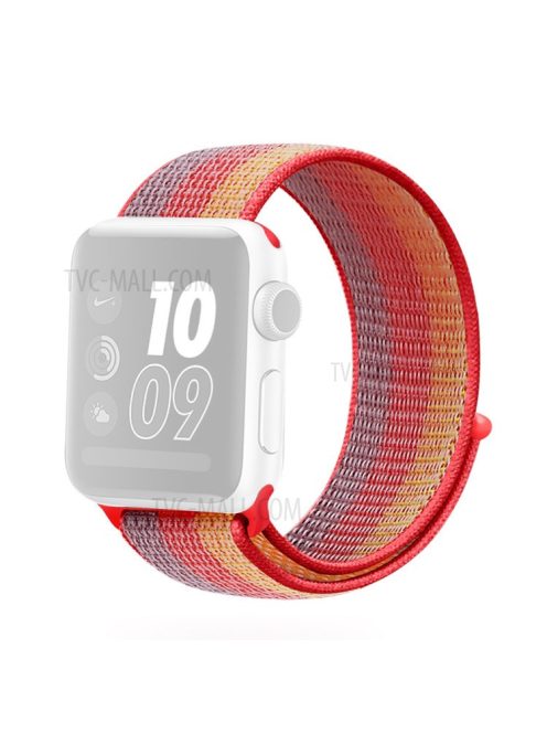 Waterproof Nylon Weaven Loop Fastener  Smart Bracelet Strap for Apple Watch Series 10 46mm / Ultra 2 Ultra 49mm / 9 8 7 45mm / SE (2023) SE (2022) SE 6 5 4 44mm / 3 2 1 42mm - Yellow / Orange