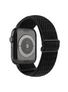 Wave Pattern Nylon Elastic Watchband Strap Replacement for Apple Watch Ultra 49mm / Ultra 2 49mm / Series 9 45mm / SE (2023) 44mm / Series 8 / 7 45mm / Series 6 / 5 / 4 / SE / SE (2022) 44mm / Series 3 / 2 / 1 42mm - Black