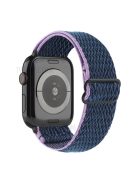 Wave Pattern Nylon Elastic Watchband Strap Replacement for Apple Watch Ultra 49mm / Ultra 2 49mm / Series 9 45mm / SE (2023) 44mm / Series 8 / 7 45mm / Series 6 / 5 / 4 / SE / SE (2022) 44mm / Series 3 / 2 / 1 42mm - Midnight Blue