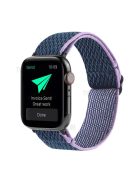 Wave Pattern Nylon Elastic Watchband Strap Replacement for Apple Watch Ultra 49mm / Ultra 2 49mm / Series 9 45mm / SE (2023) 44mm / Series 8 / 7 45mm / Series 6 / 5 / 4 / SE / SE (2022) 44mm / Series 3 / 2 / 1 42mm - Midnight Blue