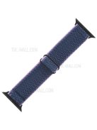 Wave Pattern Nylon Elastic Watchband Strap Replacement for Apple Watch Ultra 49mm / Ultra 2 49mm / Series 9 45mm / SE (2023) 44mm / Series 8 / 7 45mm / Series 6 / 5 / 4 / SE / SE (2022) 44mm / Series 3 / 2 / 1 42mm - Midnight Blue