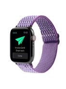 Wave Pattern Nylon Elastic Watchband Strap Replacement for Apple Watch Ultra 49mm / Ultra 2 49mm / Series 9 45mm / SE (2023) 44mm / Series 8 / 7 45mm / Series 6 / 5 / 4 / SE / SE (2022) 44mm / Series 3 / 2 / 1 42mm - Purple