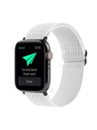 Wave Pattern Nylon Elastic Watchband Strap Replacement for Apple Watch Ultra 49mm / Ultra 2 49mm / Series 9 45mm / SE (2023) 44mm / Series 8 / 7 45mm / Series 6 / 5 / 4 / SE / SE (2022) 44mm / Series 3 / 2 / 1 42mm - White