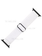 Wave Pattern Nylon Elastic Watchband Strap Replacement for Apple Watch Ultra 49mm / Ultra 2 49mm / Series 9 45mm / SE (2023) 44mm / Series 8 / 7 45mm / Series 6 / 5 / 4 / SE / SE (2022) 44mm / Series 3 / 2 / 1 42mm - White